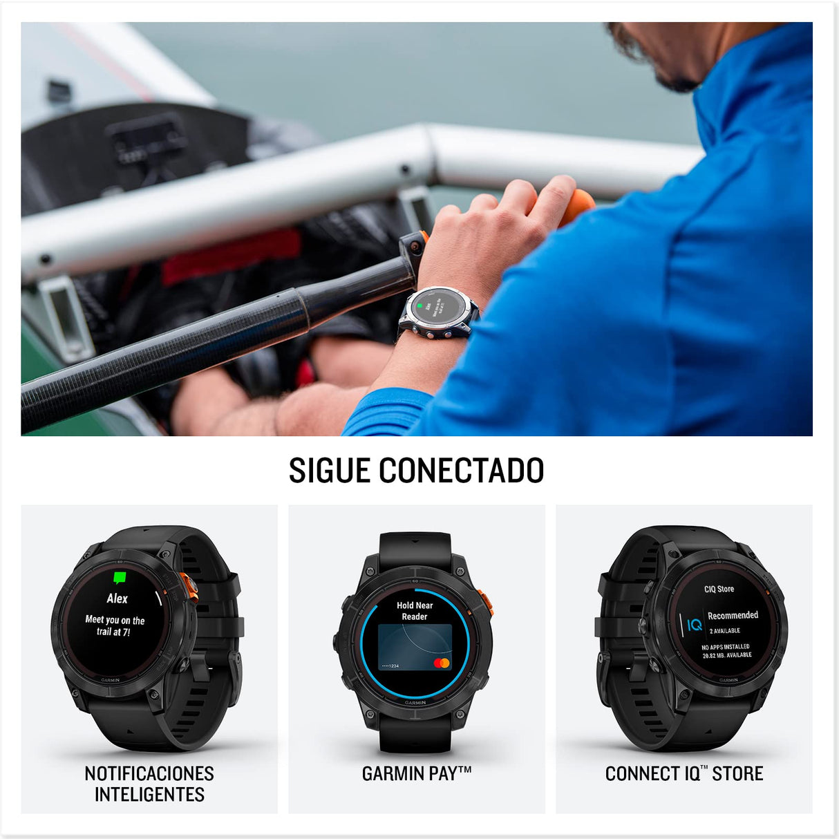 Garmin fēnix 7 Pro Solar, Reloj GPS Multideporte con Carga Solar, Pantalla táctil, Linterna LED, frecuencia cardíaca, mapas, música y 22 días de batería, Negro