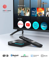 STRONG Leap-S3 Pro TV Streaming Box 4K UHD Google TV con Puerto Ethernet, Android 12, 4GB RAM + 32GB Almacenamiento, Wi-Fi 6, Chromecast Integrado, Control por Voz Google, Dolby Atmos Y Dolby Vision