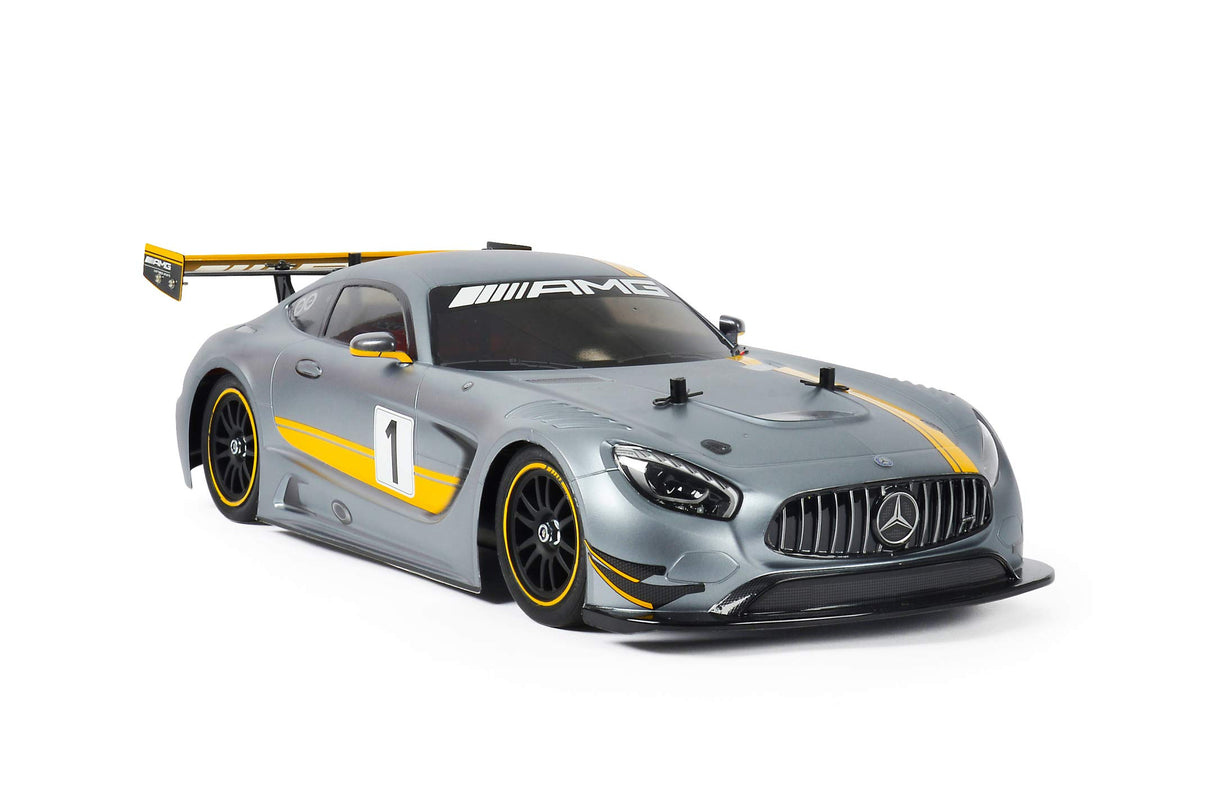 Tamiya 58639 58639-1 Mercedes-Benz 1:10 AMG GT3 (TT-02) -teledirigido Coche eléctrico RC Modelo de Kit de vehículo en Carretera de policarbonato carrocería-Sin lacado-58639