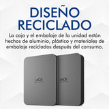 LaCie Mobile SSD Secure 2TB — diseño fino, USB‑C SSD externo portátil, Grey, para Mac y Windows — incluye Rescue Data Recovery