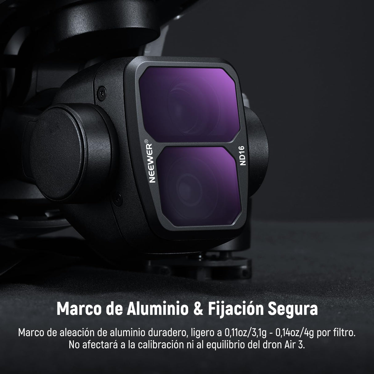 NEEWER Juego de Filtro ND y Efecto Compatible con dji Air 3, 10 Pack Snap On HD ND8/ND16/ND32/ND64/ND128/ND256 Densidad Neutra/Polarización CPL/Reducción de Lumínica/8x Estrella/Racha Azul Anamórfico