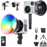 NEEWER HB80C - Iluminación de vídeo LED RGBWW 80 W, Incluye batería de 72 W, Cargador rápido PD 100 W, Control App/2,4 G, 10400 Lux/m 2500 K-7500 K, Montura Bowens Mini, para Estudio fotográfico,