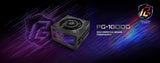 Fuente ALIMENTACION ASROCK PG-1000G,PSU,1000W,80 Plus Gold/A,135MM,Modular,PCI-E 5.1 (12+4pin) x1,PCI-E (6+2 Pin) x3,SATA (5 Pin) x9