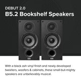 ELAC Debut 2.0 B5.2 - Altavoces para estantería, Color Negro (par)