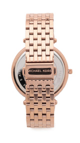 Michael Kors Reloj Darci para Mujer, Movimiento de Cuarzo de Tres Agujas en Tono Oro Rosa con Correa de Acero Inoxidable, 39 mm, Tono Oro Rosa