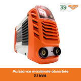RURIS - Máquina de soldadura Ruris AS200MMA + máscara + martillo/cepillo + 2,5 kg electrodos rutilicos 3,2 mm + imán + guantes + máscara de soldadura soldador con células solares + delantal