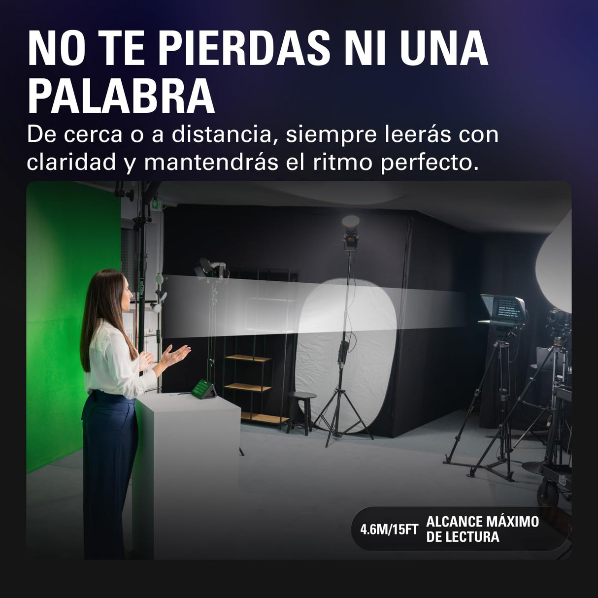 Elgato Prompter XL - Teleprompter Profesional con Pantalla Desmontable, Monitor videoconferencia, para cámaras DSLR, mirrorless, Studio - conexión USB‑C 3.2, para PC & Mac