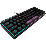 Corsair K65 RGB Mini 60% Teclado mecánico para Juegos (iluminación RGB Personalizable de Teclas Individuales, Teclas Cherry MX Speed, Teclas PBT de Doble Disparo, tecnología AXON) QWERTZ, Negro