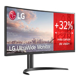 LG 34WQ75C-B - Monitor UltraWide Ultrapanorámico 34 pulgadas, 21:9, Panel IPS: 3440x1440, 300cd/m², 1000:1, sRGB >99%, diag. 86.6cm, entr: HDMIx2, RJ45, 2PBP, Inclinación Ajustable, Color Negro