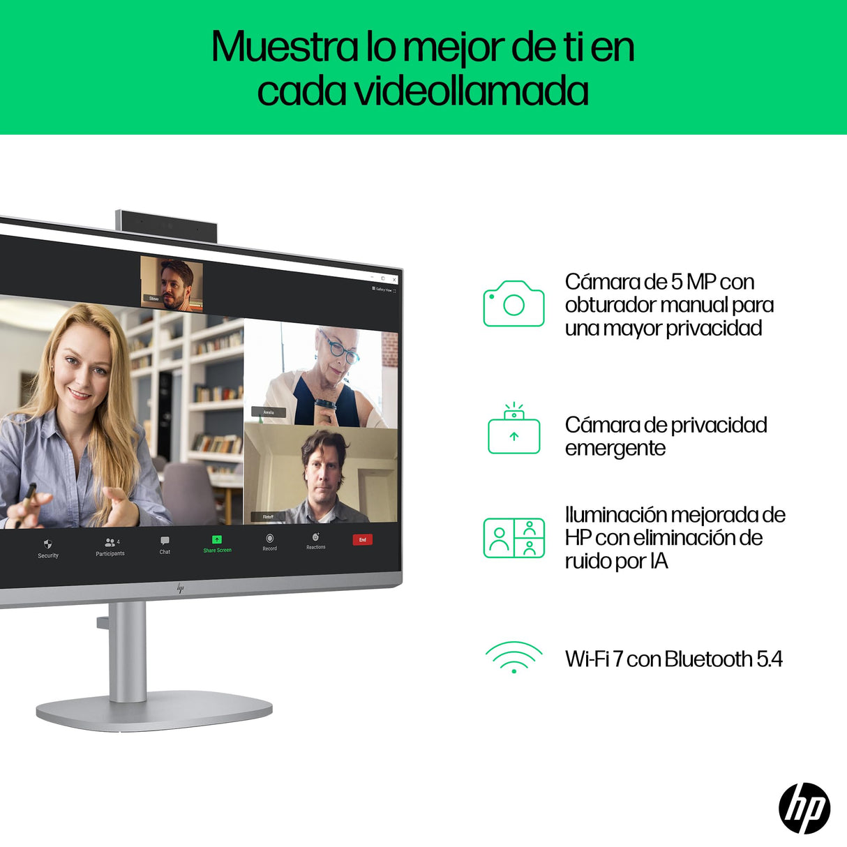 HP OmniStudio X All-in-One 27 FHD (Procesador Intel Ultra 5-125H, 16GB RAM, 1TB SSD, Gráfica Intel ARC, Windows 11) - Teclado QWERTY Español - Silver