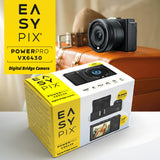 Easypix PowerPro VX6430 - Cámara compacta con WiFi, Zoom óptico de 10x, resolución de hasta 64 MP, Pantalla de 2,8 Pulgadas, Conector de micrófono
