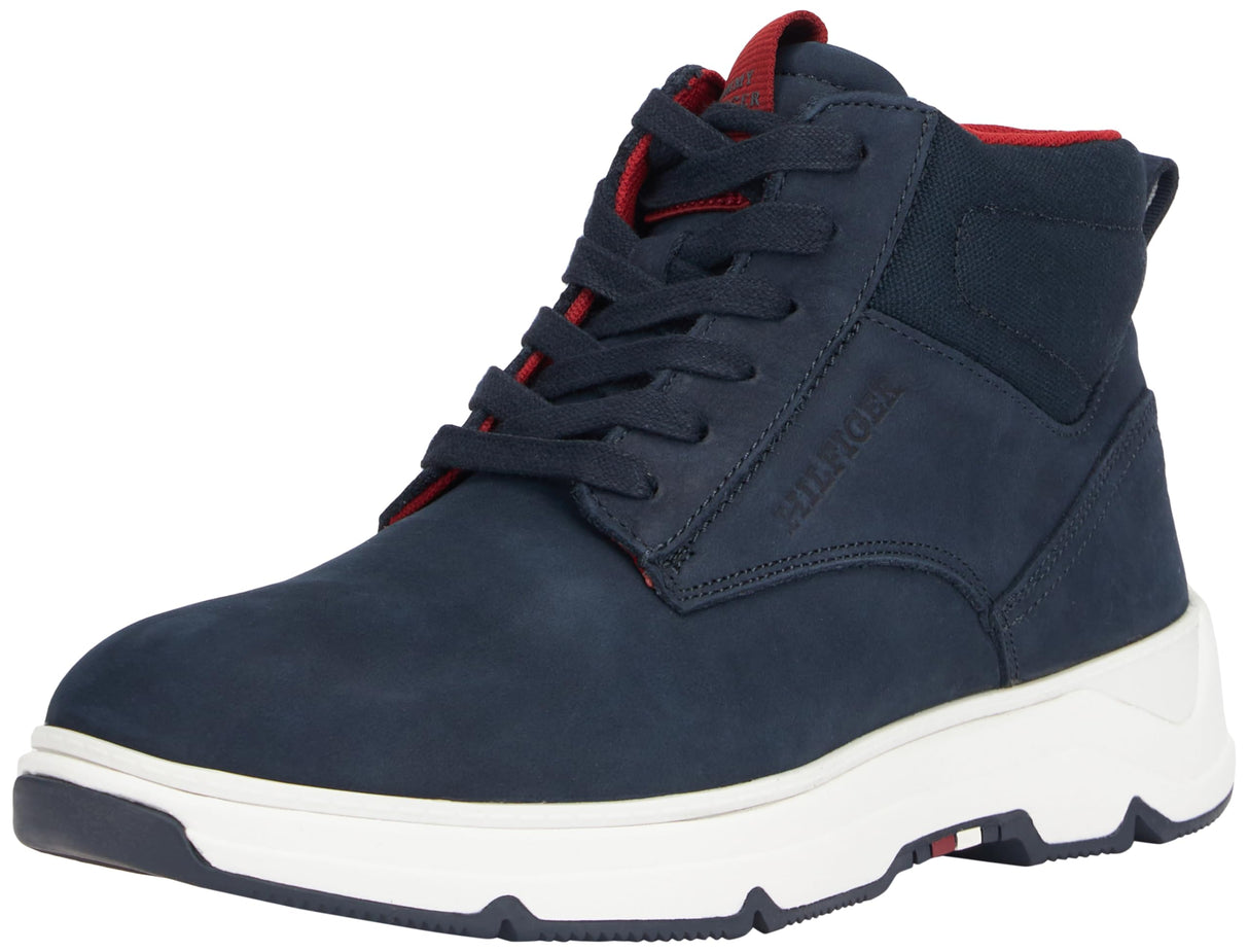 Tommy Hilfiger Botas caña baja Hombre Hybrid Chukka de piel, Azul (Desert Sky), 40