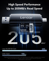 Lexar Tarjeta SD 1 TB Silver, hasta 205 MB/s de Lectura, Tarjeta de Memoria SDXC UHS-I, Clase 10, U3, V30, SD Card para Fotógrafos Profesionales, Videógrafos y Entusiastas