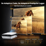 HOPVISION Proyector Portátil, Proyector 4K Supporto Cine en Casa, 9500Lumens Proyector Bluetooth Full HD 1080P, Mini Proyector Compatible con Fire Stick/Smartphone/PS5/HDMI, Pantalla de 100" Incluida