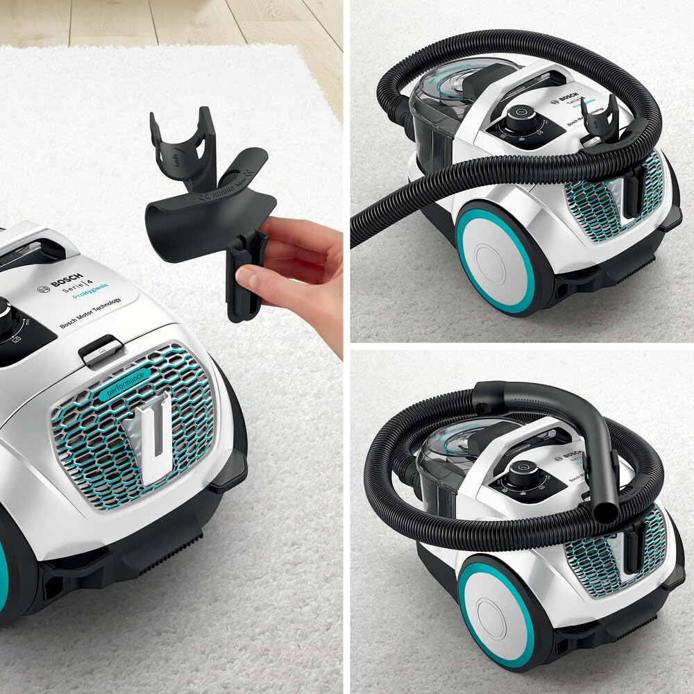 Bosch - Aspirador de Trineo sin Bolsa, Serie 4, ProHygienic, 2 litros, 78 dB, Blanco, BGC21HYG1