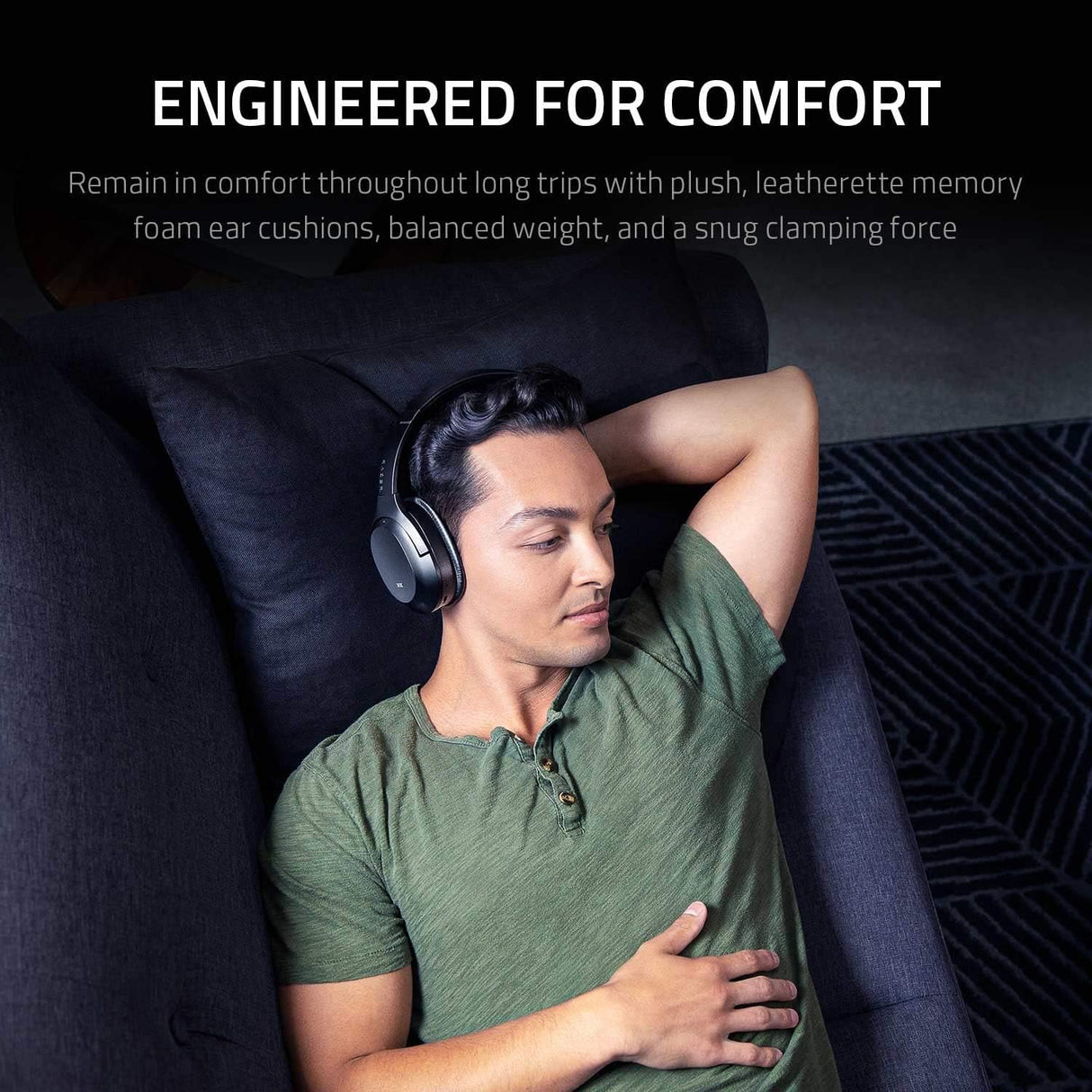 Razer Opus - Auriculares inalámbricos ANC con cancelación activa de ruido, Audio THX, Batería de 25h (Bluetooth 5.0 y conector 3,5 mm, Reproducción automática/Pausa automática) Negro