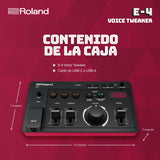 Roland AIRA Compact E-4 Voice Tweaker | Herramienta de transformación vocal con efectos avanzados | Looper de 24 segundos | Filtro corte bajo | Batería inalámbrica para 3,5 horas | Ligero y portátil