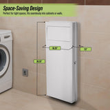 AdirHome Cesta de lavandería integrada, cesta de ropa con tapa, cesta de lavandería de pared, gran solución de ahorro de espacio para baños remodelados, cocina, color blanco