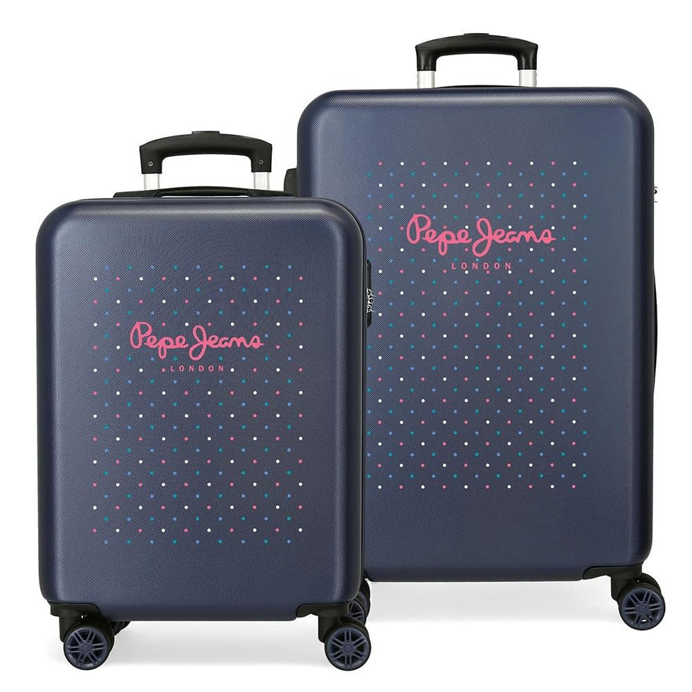 Pepe Jeans Molly, Juego De Maletas Rígidas 55 68cm Niñas, Multicolor, Media