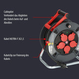 Brennenstuhl Carrete de cable profesional 300 KU 2100 (cable de 25 m en negro, fabricado en plástico especial, para uso en obras de construcción y uso permanente en exteriores, fabricado en Alemania)