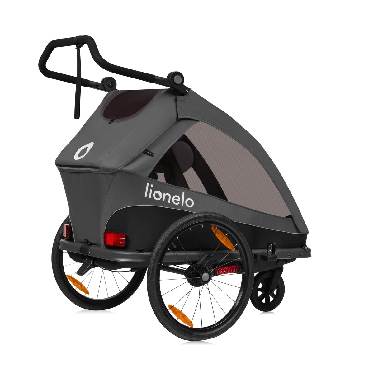 LIONELO Cama Remolque Infantil 2 en 1 para Bicicleta con función de Cochecito para 1 o 2 niños de 6 Meses a 6 años, Peso 2 x 22 kg, suspensión, Ruedas Grandes, Capota Impermeable
