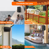 Pyle par de sistema de altavoces resistentes al agua 6.5”, Impermeables, Montaje de pared, Interiores, Exteriores, Sonido Estereo. Negro
