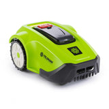 Robot cortacésped 600m² - Batería de Ion-Litio 20V 2Ah, Ancho 17cm, Altura Regulable (3/4/5cm), Programación Inteligente, Sensor de Lluvia, Corte de Bordes, Multizonas, Pantalla LCD