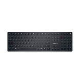 CHERRY KW X ULP, Teclado Mecánico Ultraplano de Alta Gama, Distribución de Teclado Europeo (QWERTY), Inalámbrico, Multidispositivo Para Hasta 4 Dispositivos, Recargable, Negro