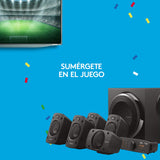 Logitech Z906 5.1 Sistema de Altavoces Sonido Envolvente THX, Certificado Dolby&DTS, 1000 W de Pico, Multi-Dispositivos, Entradas Audio Múltiples, Negro