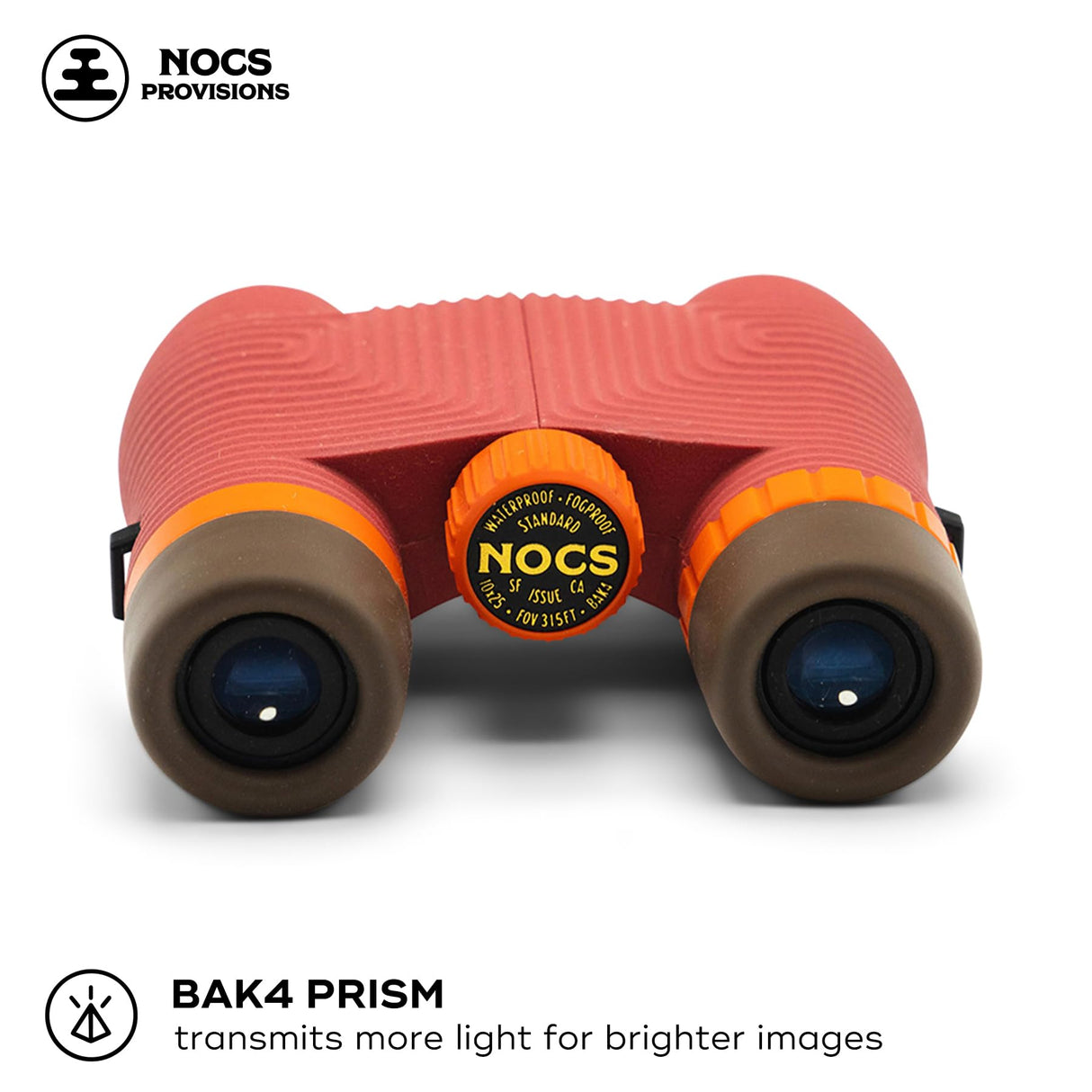 Nocs Provisions Standard Issue - Prismáticos Impermeables de 10 x 25, Aumento de 10 aumentos, Prisma Bak4, Lentes Multicapa de visión Amplia para observación de Aves, Senderismo y mochileros, Rojo