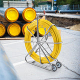 VEVOR Cinta de Pescado de Fibra de Vidrio de 200,09m Diámetro de 7,94mm Extractor de Cables con Varilla para Pasar Cables, Soporte de Carrete de Acero, 3 Cabezales de Extracción, Herramientas de Pesca