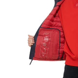 Tommy Hilfiger Ultra Loft Lightweight Packable Puffer Jacket (Standard and Big & Tall) Abrigo Alternativo de plumón, Midnight/Ice/Red Colorblock, L Alto para Hombre