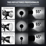 NEEWER 7" Estándar/10 Mediano/11 Profundo Enfoque Reflector Set, 55°/65°/45° Pantalla Lámpara Difusora Reflectora Bowens Montaje Compatible con Godox Compatible con Aputure NEEWER Flash Strobe, FR18