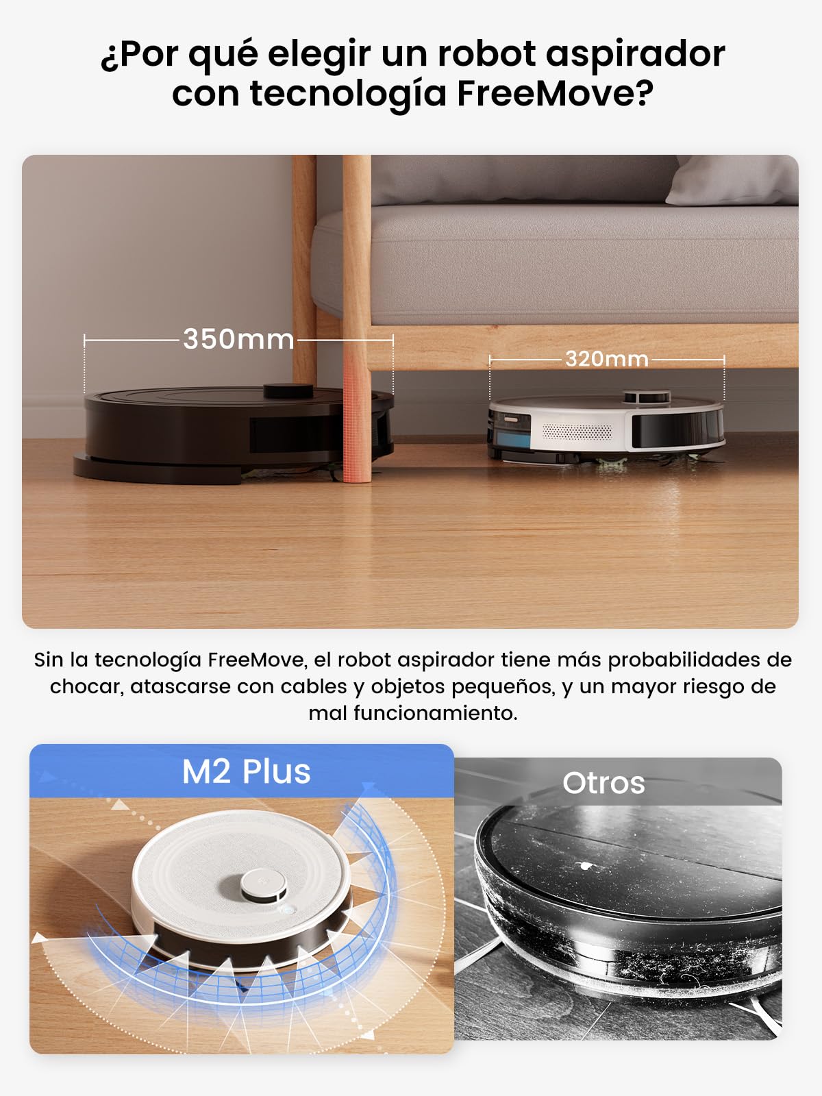 LEFANT M2 Plus Robot Aspirador y Fregasuelos, 6000Pa con Estación de Vaciado Automático, Navegación Láser con Mapeo, Evitación de Obstáculos PSD, 140min Autonomía, Ideal para Pelos de Mascotas