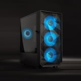 Caja minitorre Gaming Negra, Formato ATX, ventilación optimizada, diseño Elegante, Ideal para PC de Juego y configuraciones Personalizadas.