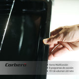 Corberó - Horno Capacidad | CCHMD807XG | 70L | Multifunción, Display Digital, 8 Prog., Guías Extraíbles, Luz Interior, Puerta Doble Cristal | 3000W Potencia | Negro