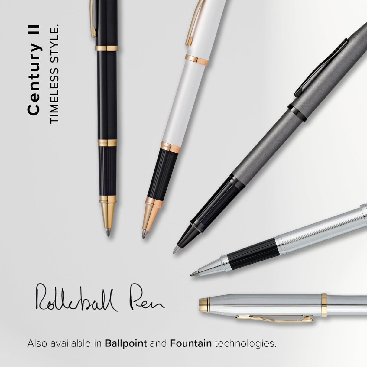 Cross Century II - Roller ball con detalles en oro, color negro