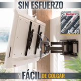 RICOO Soporte TV Pared 40-75" Pulgadas (102-191cm) R06-F Brazo articulado Giratorio Inclinable Colgador televisión Universal VESA 300x200-600x400