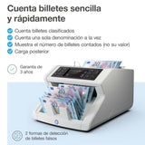 Safescan 2210 Contadora de Billetes para Billetes Clasificados, Contadora detectora de Billetes Falsos en 2 Puntos, Máquina para Contar Billetes Clasificados de Todas Las divisas