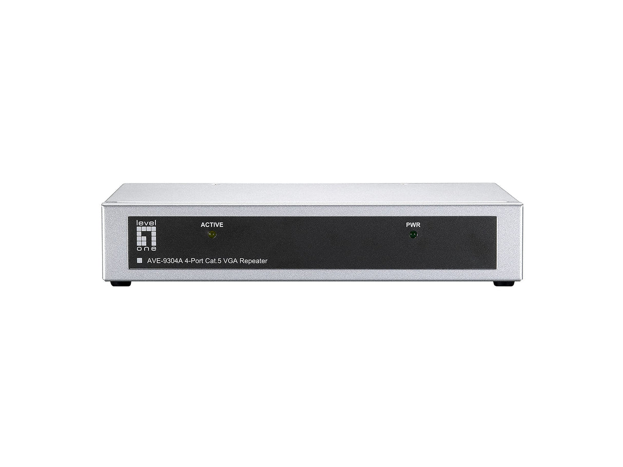 LevelOne AVE-9304 Long Range 4-Port Cat.5 A/V Transmitter - Receptor AV (Alámbrico)