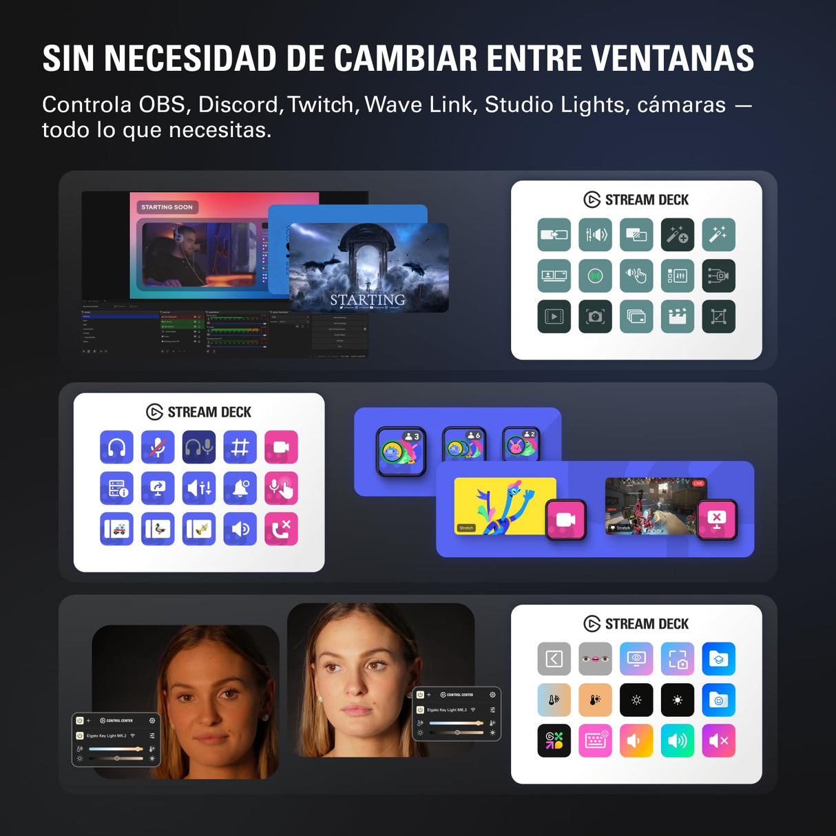 Elgato Stream Deck MK.2 – Controlador de estudio USB, 15 teclas macro, activa acciones en apps y software como OBS, Twitch, YouTube y otros, funciona en Mac y PC