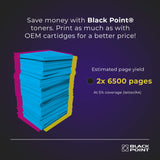 BLACK POINT Juego de 2 Cartuchos de Tóner Premium para TN-423BK TN-423 TN423BK TN-421BK TN421 TN421BK - Negro para MFC-L8690CDW MFC-L8900CDW DCP-L8410CDW HL-L8260CDW HL-L8360CDW DCP-L8410CDN L8690CDW
