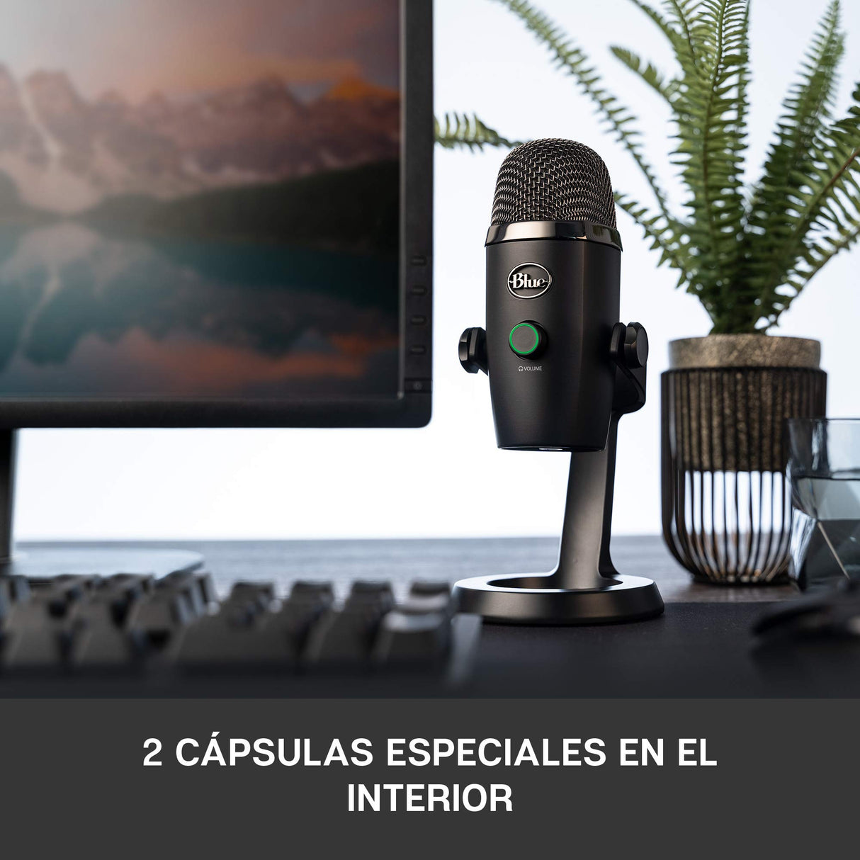 Logitech for Creators Blue Yeti Nano Micrófono de condensador USB Premium, Grabación, Streaming, Gaming, Podcasting, PC, Mac, Efectos Blue VO!CE, Cardioide y Omnidireccional, Sin Latencia - Negro