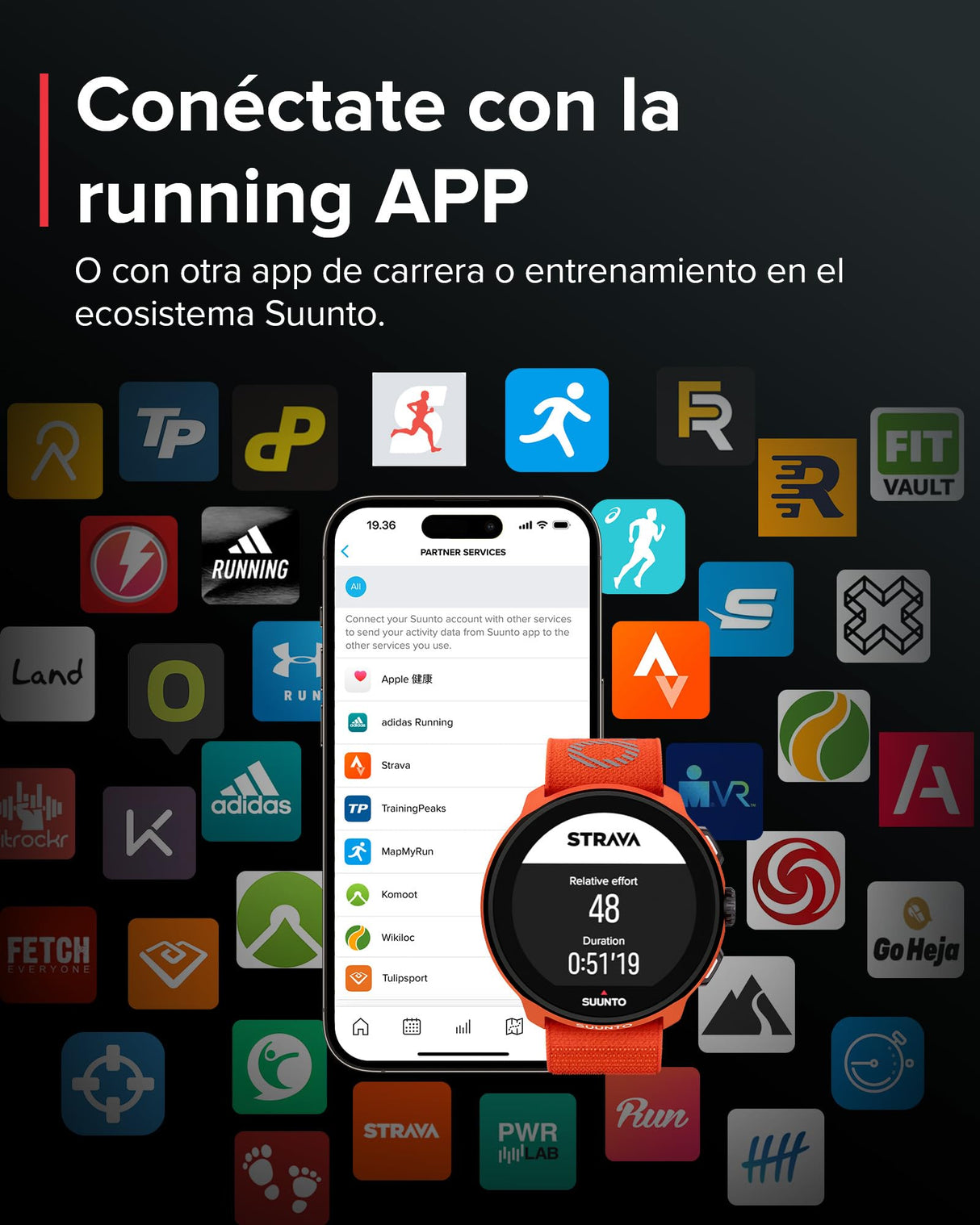 SUUNTO Run Reloj GPS Running, Pantalla Táctil AMOLED 1,32'', Ligero, Multideporte, Monitor Actividad, GPS Preciso, Seguimiento Cardíaco/Sueño, 12 Días Autonomía, 4GB Almacenamiento Música