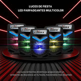 Pyle sistema de altavoces, PA, 600W, Bluetooth, portatil, recargable, exteriores, subwoofer de 10”, Tweeter de 1”, función de grabación, micrófono, luces de fiesta, Radio USB/SD