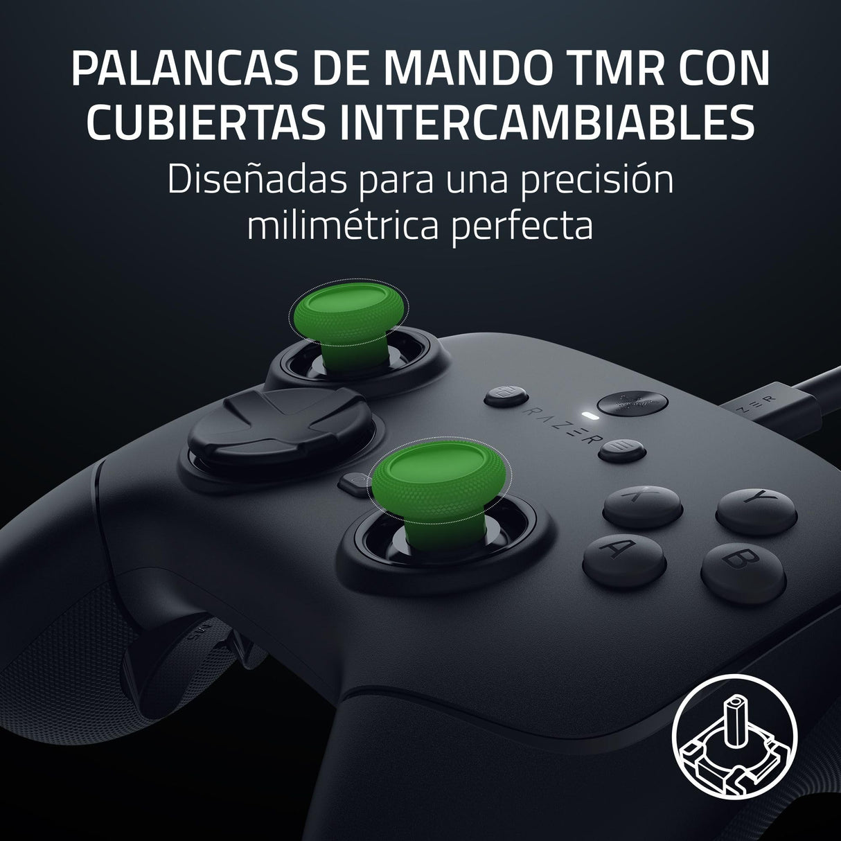 Razer Wolverine V3 Tournament Edition 8K PC - Mando de esports con cable para PC (8K Hz HyperPolling, Palancas de mando TMR con cubiertas intercambiables) Negro