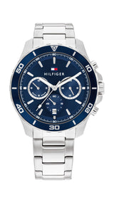 Tommy Hilfiger Reloj Analógico de Cuarzo multifunción para Hombre con Correa en Acero Inoxidable