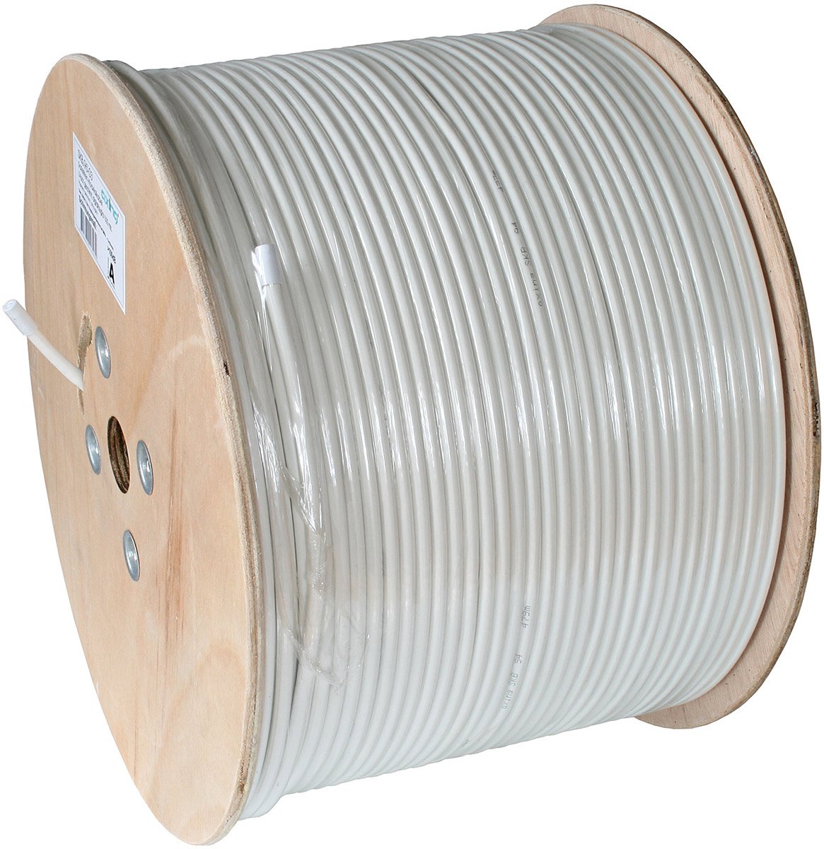 Axing SKB 94 – 01 – Cable coaxial apantallado, 3 de Clase A + para Sat y Multimedia de Cable Conector 500 m Carga Color Blanco