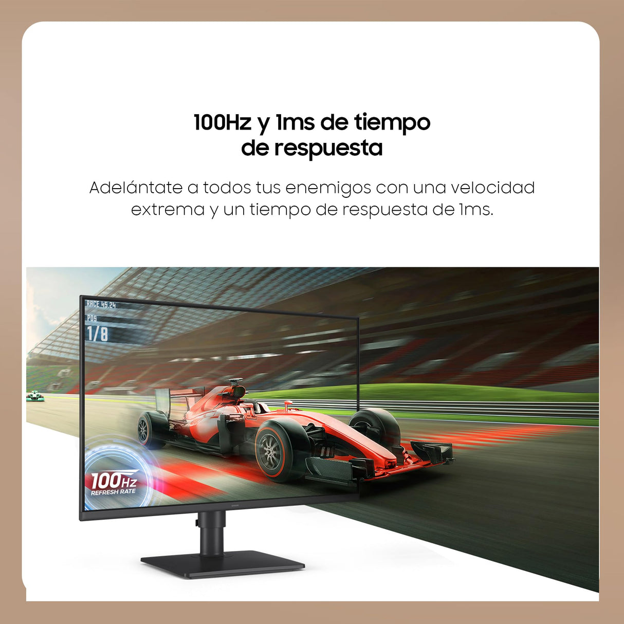 Samsung S40GD Essential Monitor 24", Full HD, IPS Panel, Tasa de Refresco 100Hz, Eye Saver Mode, Super Slim Design, Less Screen Flickering, Altavoces Integrados, Contectividad Múltiple LS24D406GAUXEN
