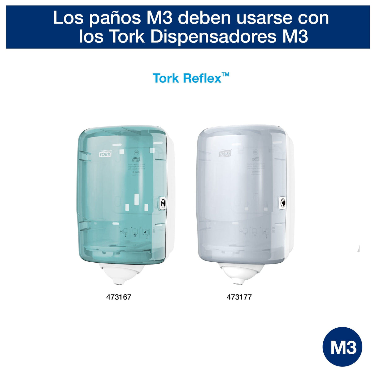 Tork 473474 Reflex Papel de secado Extra/Advanced / 2 capas/Papel multiuso compatible con el sistema M3 / 9 bobinas x 67 m de largo/color blanco